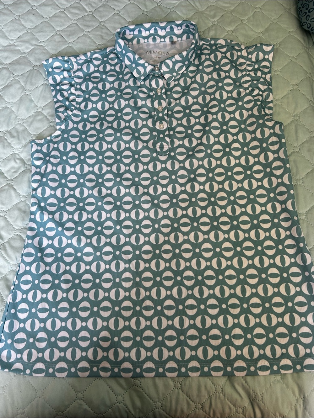 Mimosa by n’vo Golf set - Sleeveless Ruffle Polo and Skort Skirt. Size XL Teal